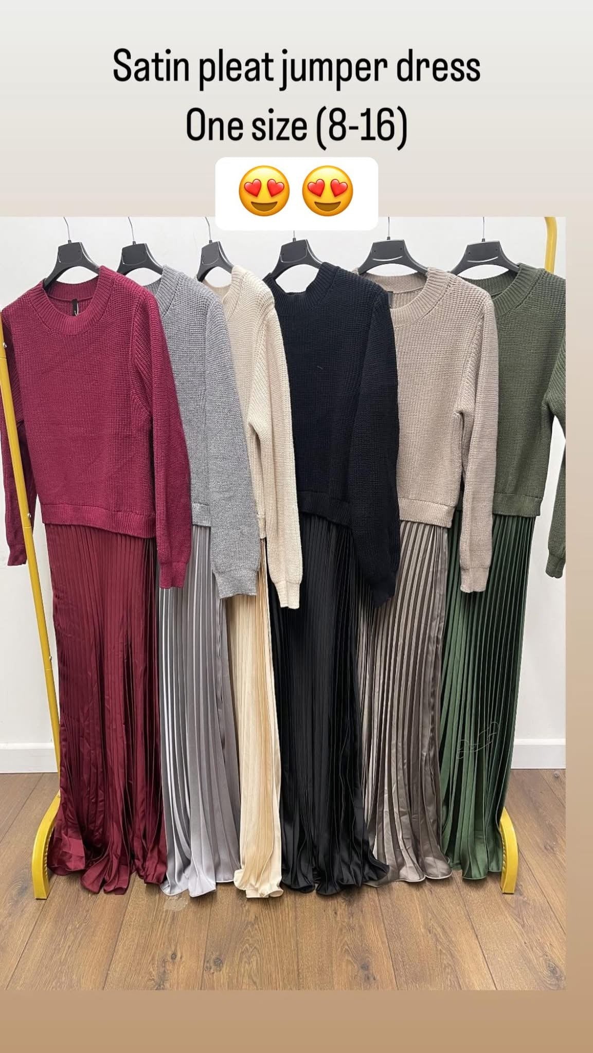 Satin Pleat Jumper Dress