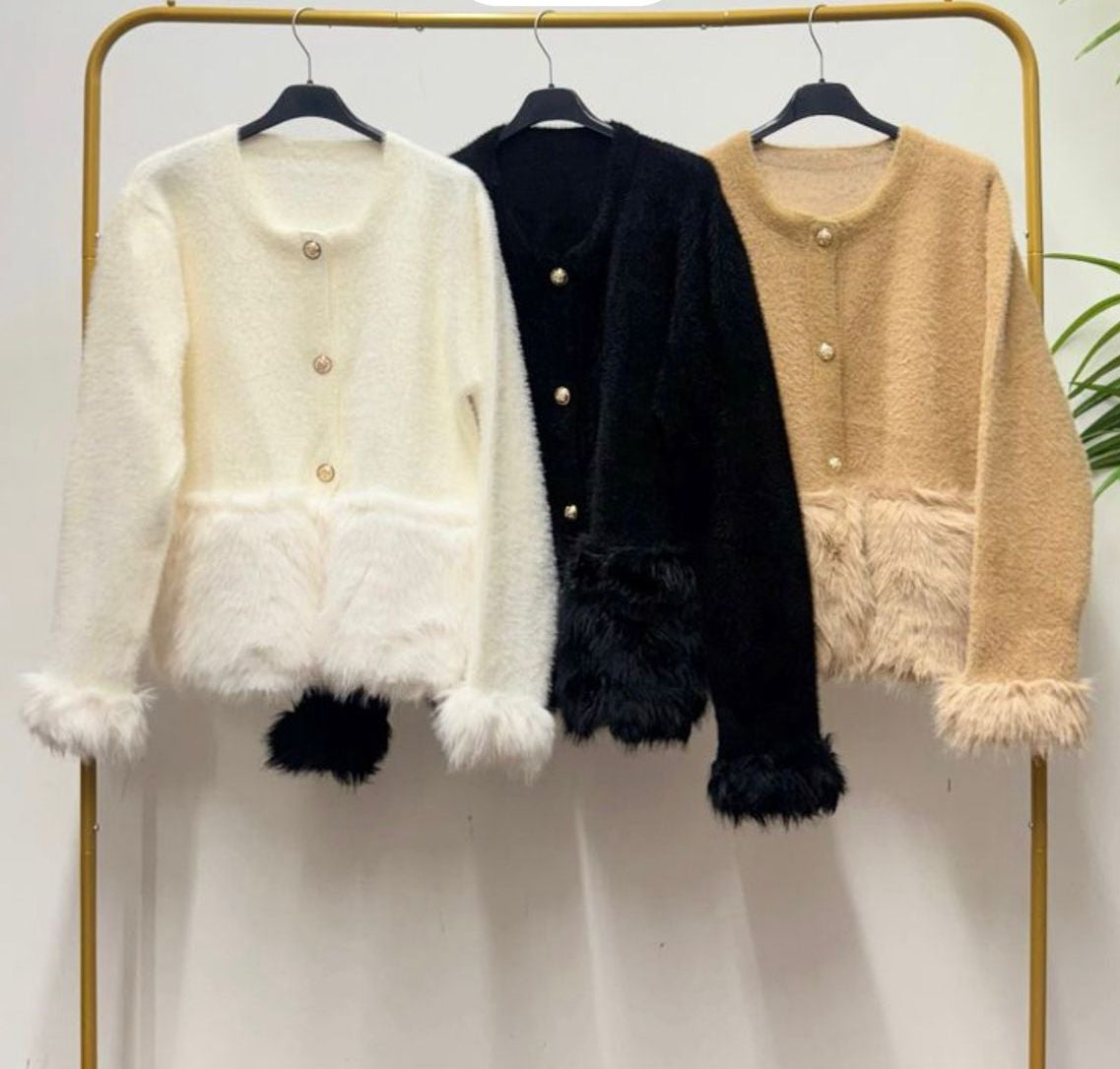 Samantha Fur Trim Cardigan