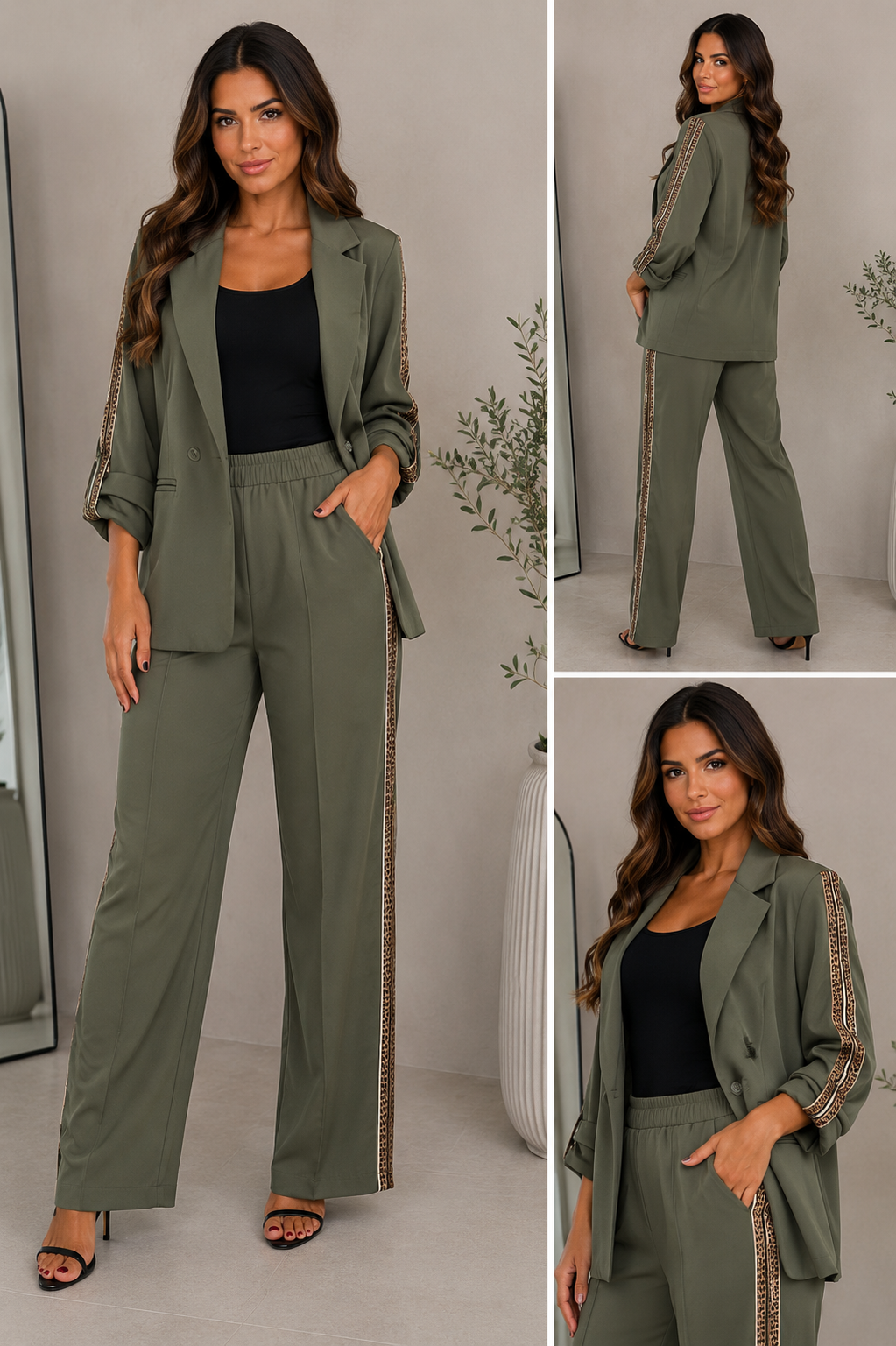 Ruffle Sleeved Suit