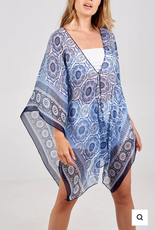 Mandala Flower Print Kaftan