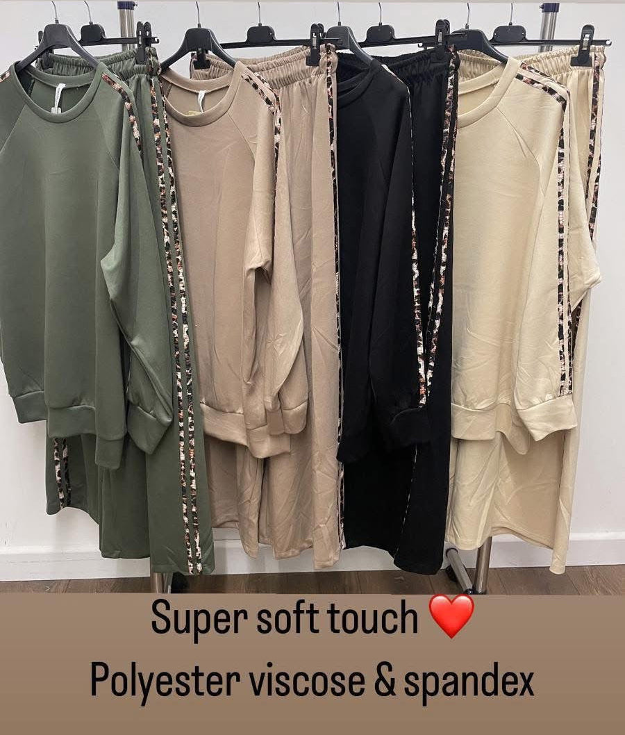 Leopard Trim Loungeset