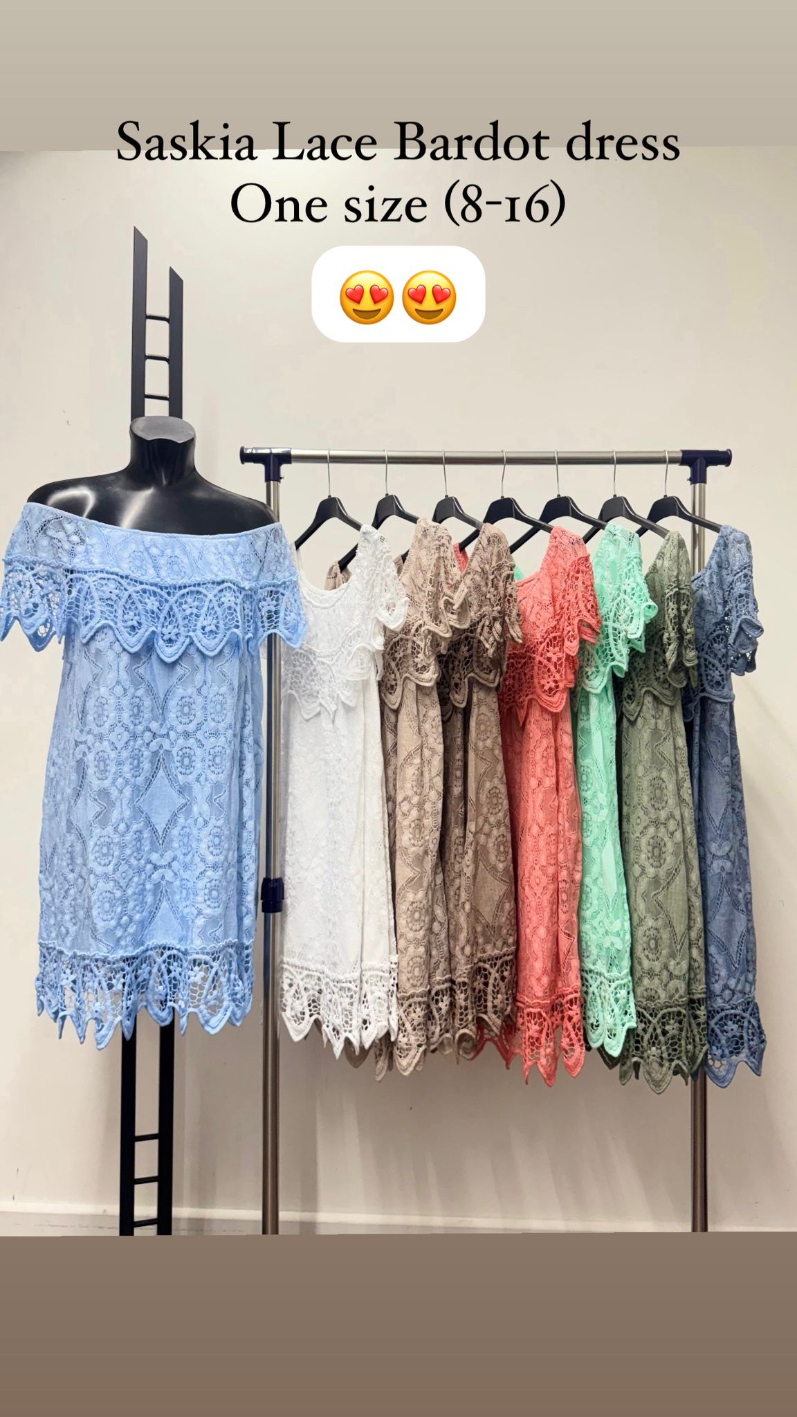 Saskia Lace Bardot Dress